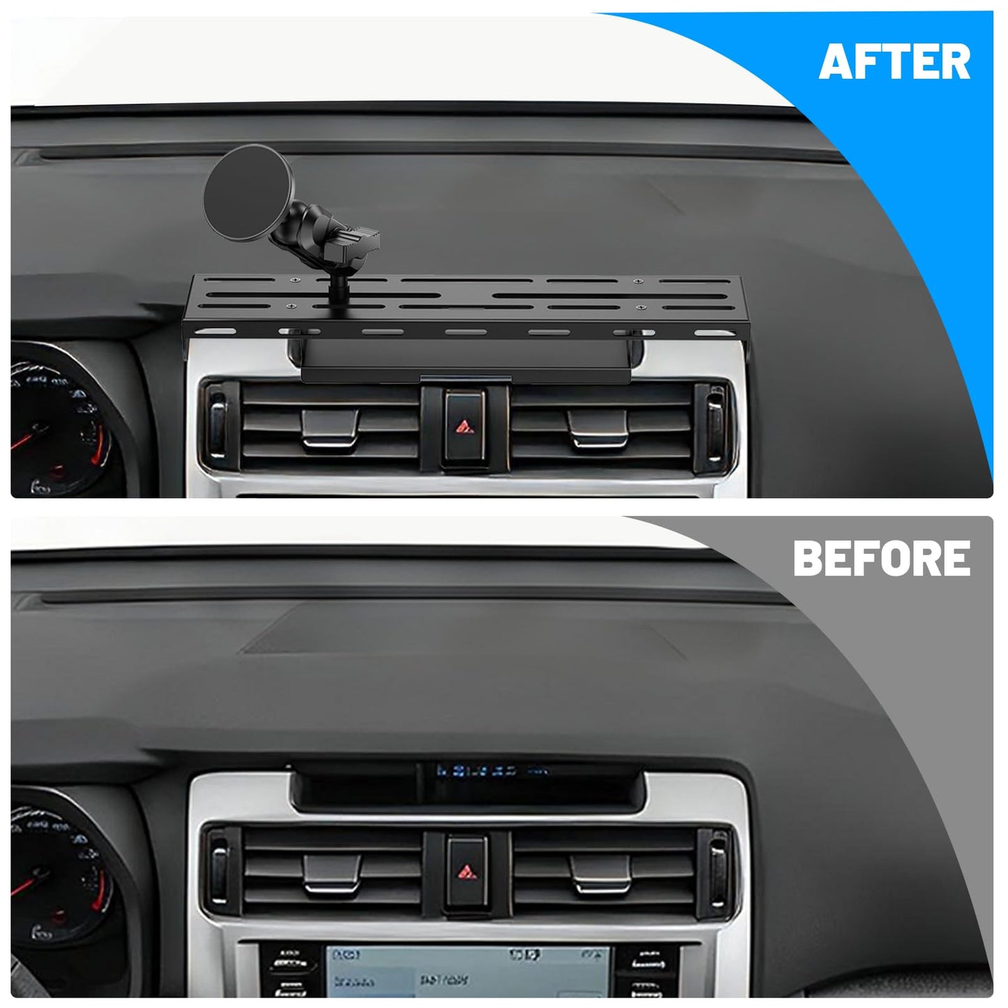 Surfcabin Metal Dashboard Phone Holder: Fits Toyota 4Runner 2010-2024 - Magnetic Dashboard Phone Mount - 2 Installation Ways with Adhesive & Screw