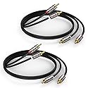J&D RCA Cable, (2 Pack) Gold-Plated RCA Audio Cables, 2RCA Male to 2RCA Male Stereo Audio Cable for Speaker, HiFi Systems, Home Theater