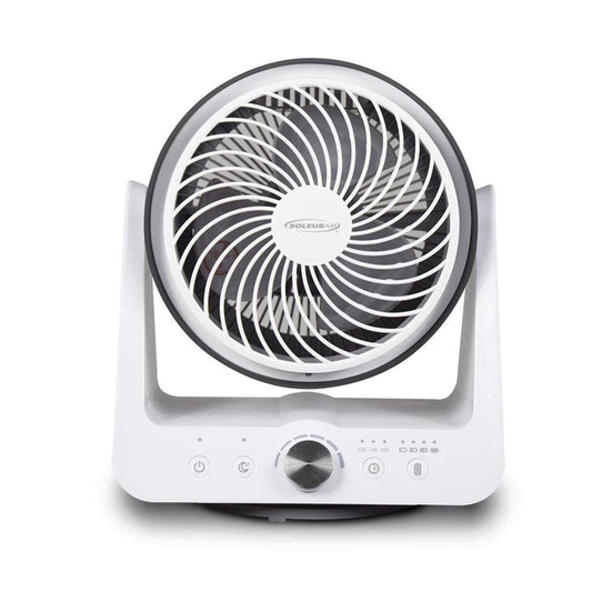 Soleus Air Circulator, 6 Fan Speeds, Auto Timer, 90 Degree Pivot, Extremely Quiet, Lightweight, for Easy Use In the Home or Office. Rechargeable