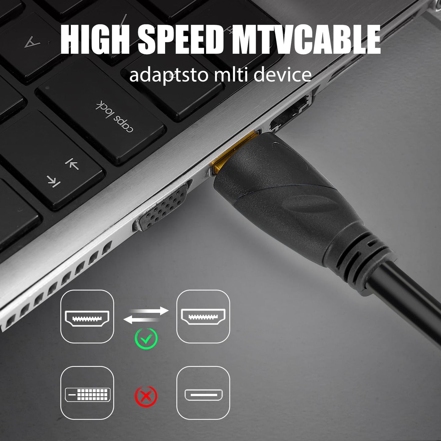 DAPRAINNO HDTV Cable 30FT High Speed HDTV Cables 4K 2K 1080P 18Gbps 26AWG HDR/ARC/HDCP 2.2 Compatible with Laptop Monitor PS5 Xbox Switch,Black
