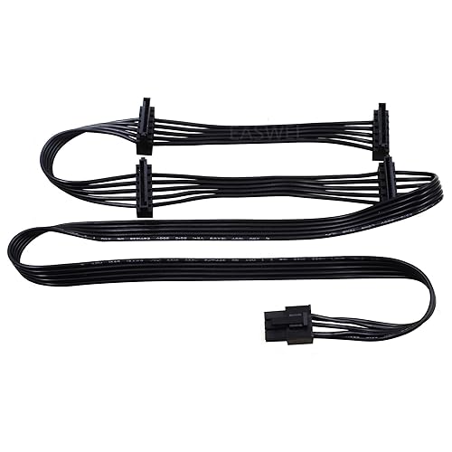 EASWEL PCI-E 6Pin 1 Male to 4 SATA Modular Power Supply Cable for Corsair RM850 RM1000
