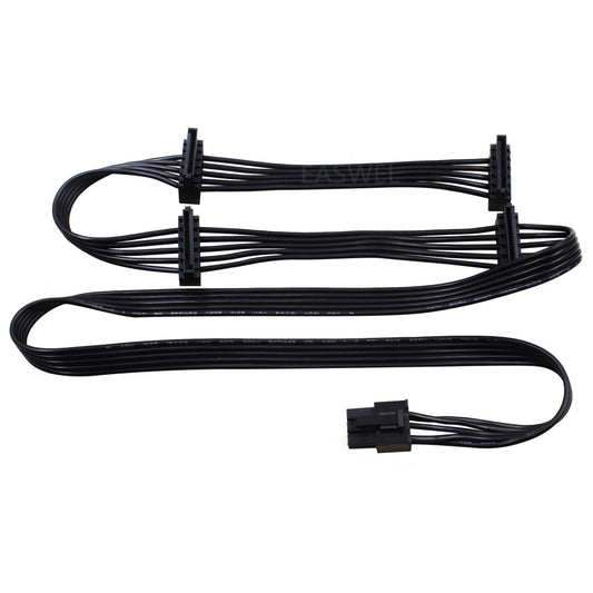 EASWEL 6Pin Male to 4 SATA 15Pin Power Suppl Cable for Corsair HX650 HX750 HX850 HX1050