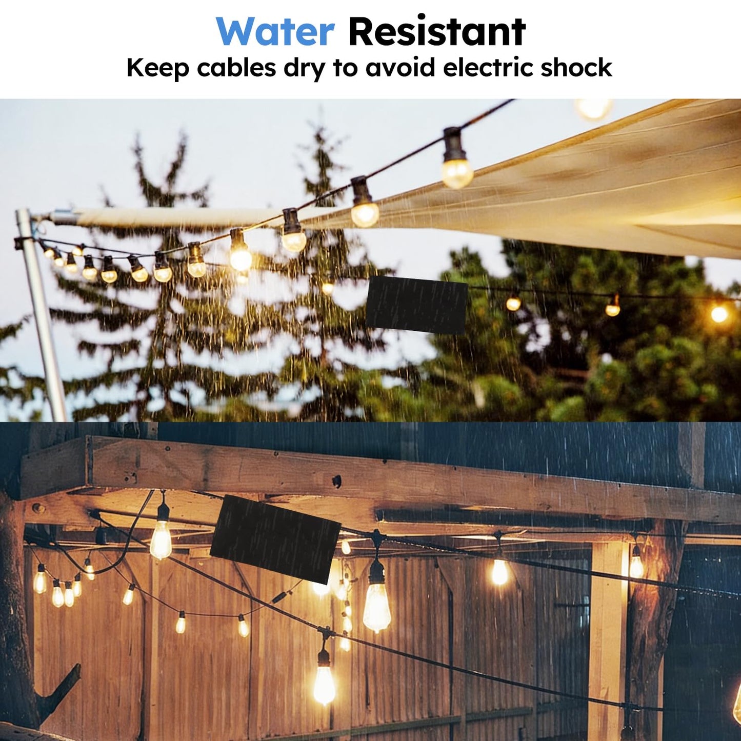 3Pack Extension Cord Cover Outdoor,600D Canvas Oxford Cloth Waterproof Electrical Outlet Cover, Inner PVC,Lightweight Cable-Friendly,Weatherproof Plug