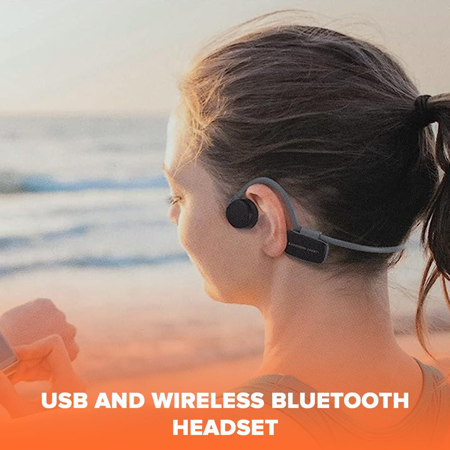 Spracht BH500 Bone Conduction Headphones Bluetooth with USB Cable | Bonehead Sport Waterproof Headset for Outdoor Activities | IPX6 Conduction Head…
