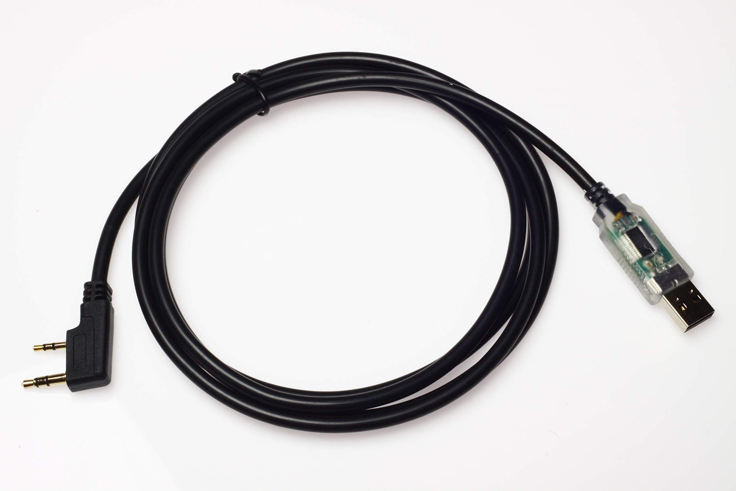 Wirenest® FTDI USB Kenwood KPG-22U Programming Cable, USB to 2-Pin K1 PC Control Lead with RX/TX LEDs, 6ft