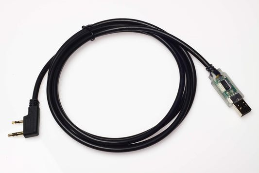 Wirenest® FTDI USB Kenwood KPG-22U Programming Cable, USB to 2-Pin K1 PC Control Lead with RX/TX LEDs, 6ft