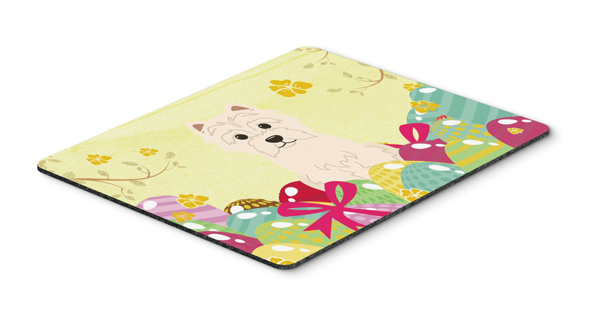 Caroline's Treasures BB6042MP Easter Eggs Westie Mouse Pad, Hot Pad or Trivet for Home Office Gaming Working Computers Laptop Mouse Mat,Washable Large