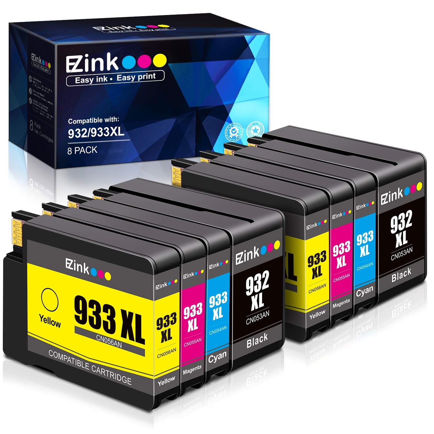 E-Z Ink (TM Compatible Ink Cartridge Replacement for HP 932XL 933XL 932 XL 933 XL to use with Officejet 6100 6600 6700 7110 7510 7610 7612 Printer (2