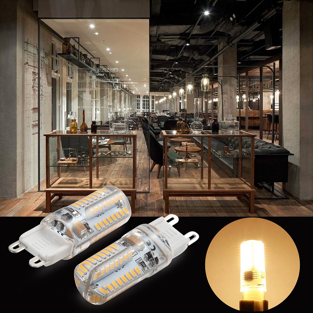 LEDGLE G9 LED Light Bulbs 3W, 30W Halogen Equivalent, 3000K 250LM 64LEDS Warm White Light, Non-dimmable, Flicker Wide Beam Angle Light G9 Base