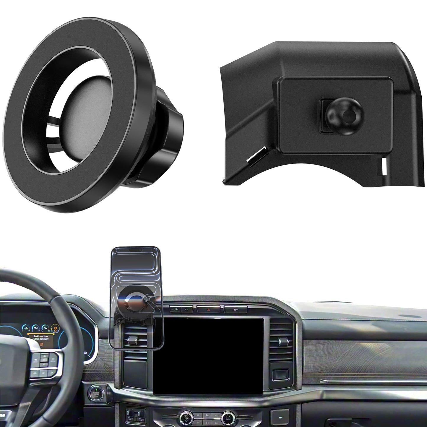 JDHDL for MagSafe Car Mount for Ford F-150 2019-2020 Accessories Car Phone Holder Magnetic Holder for F150 2020 2019 Compatible for iPhone 17 16 15 14
