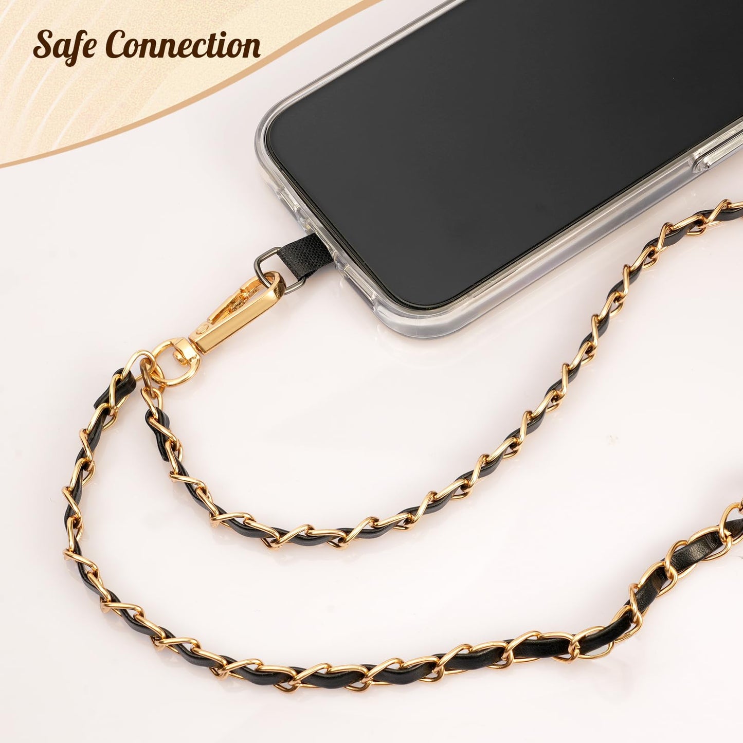 TiMOVO Universal Phone Lanyard, Metal Cell Phone Chain Anti-Theft Crossbody Strap for iPhone 17, 16 Series and Most Smartphones, Cell Phone Neck