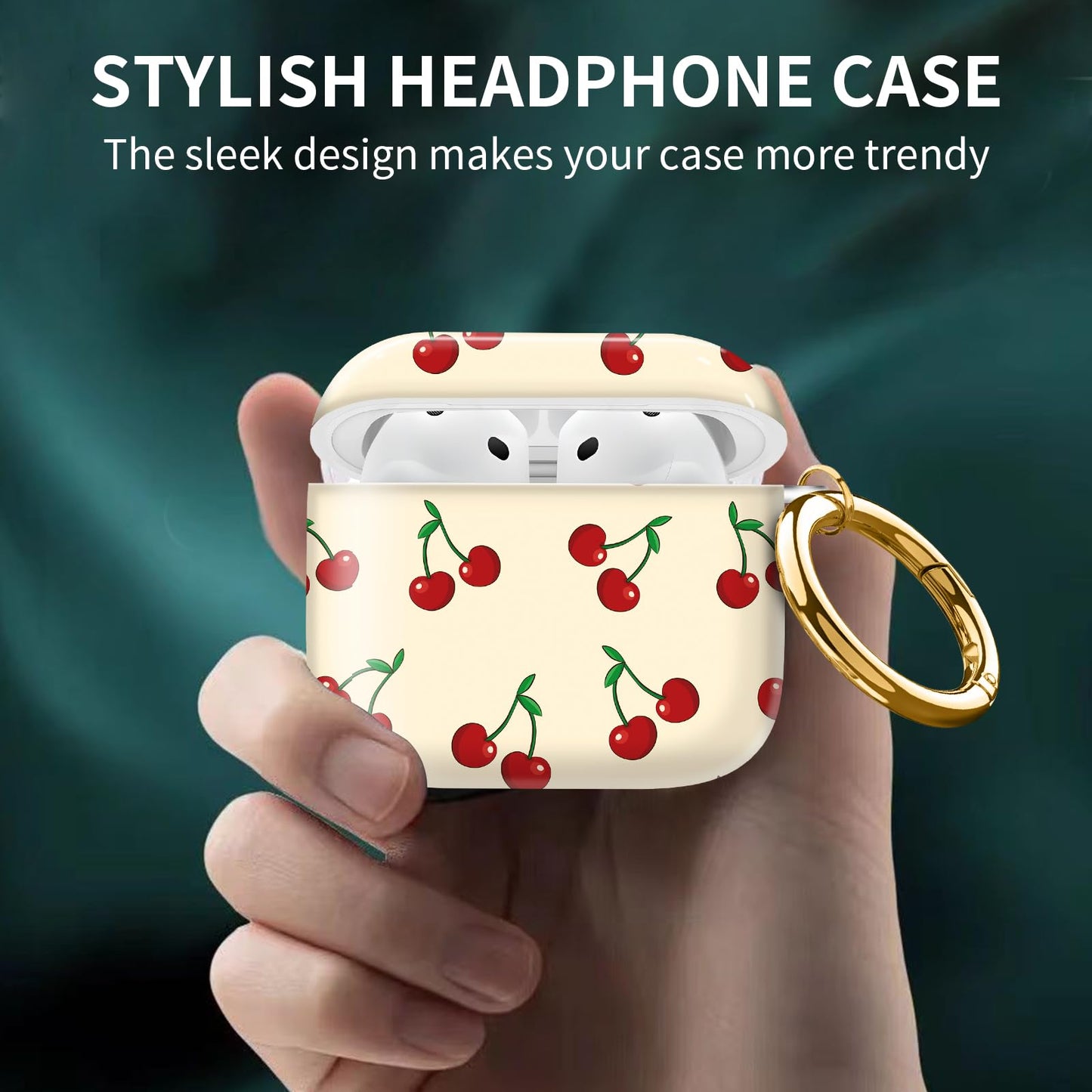 Cute Case Cover Compatible with AirPods 4th Generation 2024, Shockproof for Women & Girls with Cute Golden Round Buckle - Protective, Anti-Drop