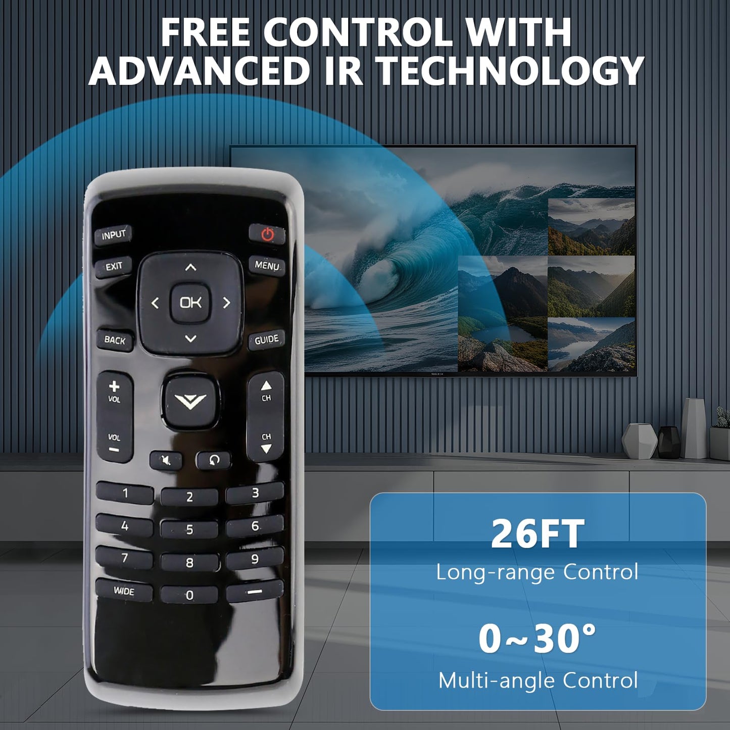 New XRT020 Remote Control Replacement fit for Vizio TV D24HC1 D24H-C1 D24HND1 D24HN-D1 D28HC1 D28H-C1 D28HND1 D28HN-D1 D320-B1 D32HC0 D32H-C0 D32HC1