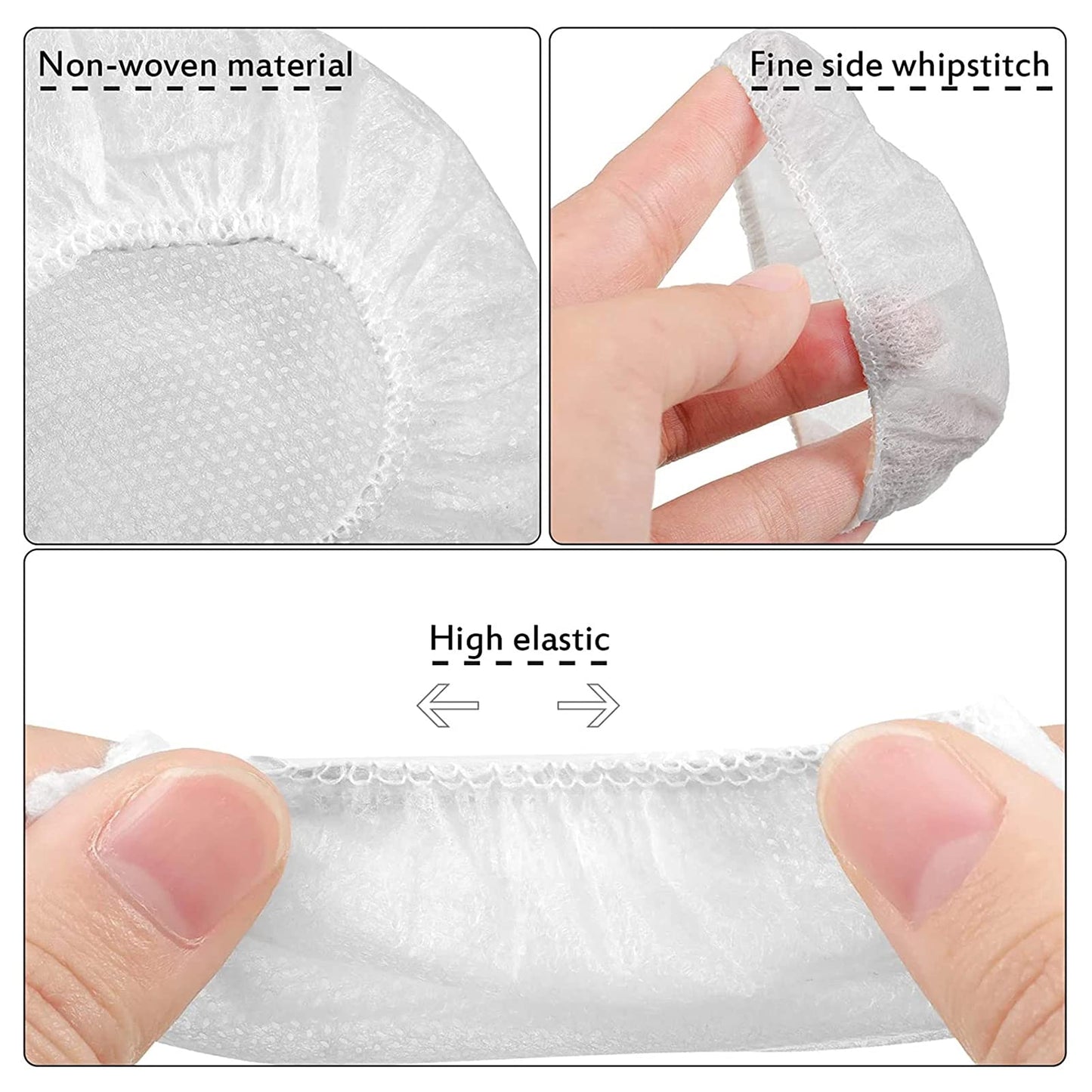 100Pcs White Non-Woven Sanitary Headphone Ear Cover, Disposable Super Stretch Covers Washable for Most On Ear Headphones with 10~12cm Earpads (XL