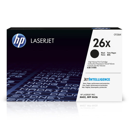 HP 26X Black High-Yield Toner Cartridge Printers | Works with LaserJet Pro M402 Series; LaserJet Pro MFP M426 Series | CF226X