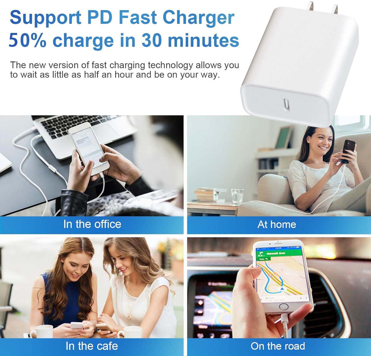20W Fast Charger 3 Pack with 3 Pack 6FT Type C to C Cables,USB C Wall Charger Blocks Compatible with iPhone 17/17 Plus/17 Pro/17 Pro Max/16/16 Plus/16
