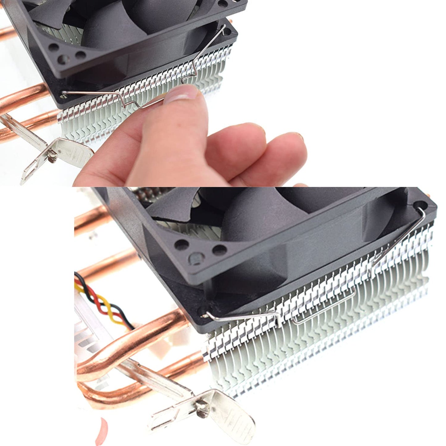 Fan Buckle DGZZI 2PCS CPU Radiator Fan Hook Fixed Bracket Elastic Steel Fan Buckle 8cm Down Hook