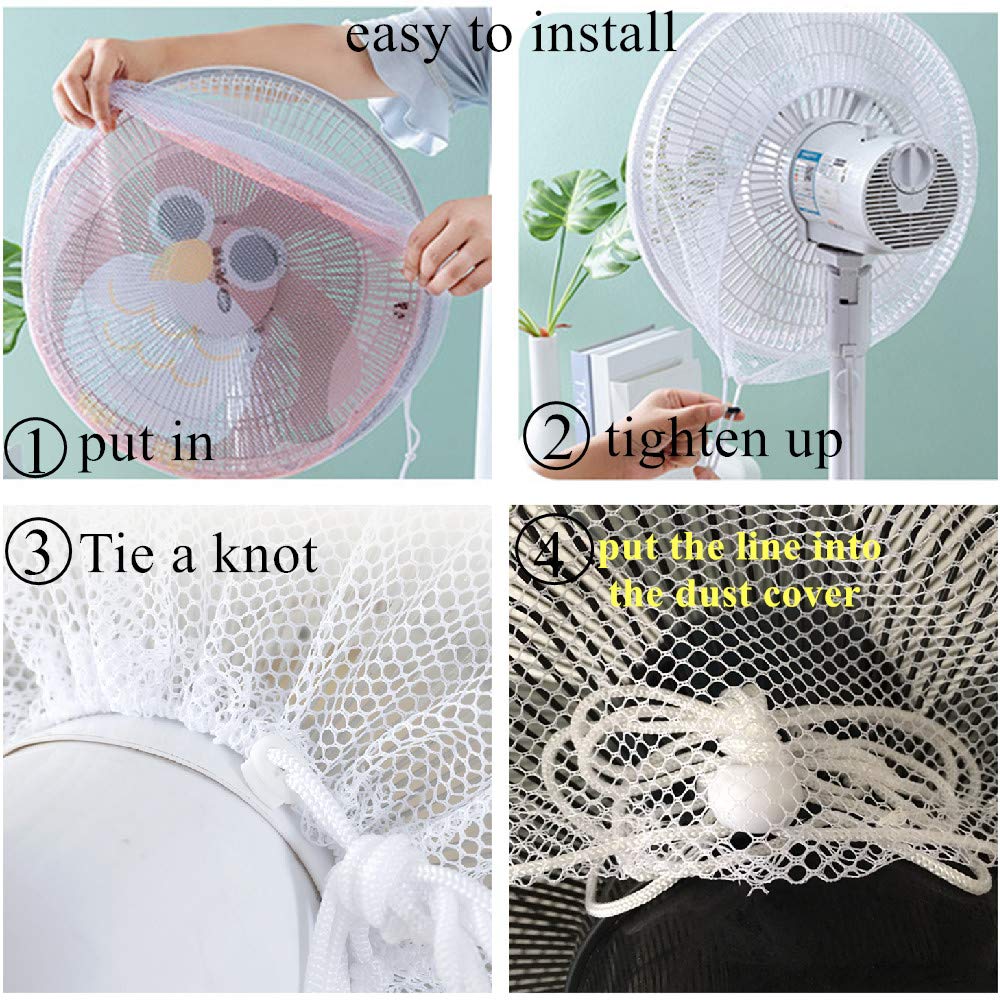 2 Pack - 16" Pedestal Fan Cover,Washable Fan Dustproof Covers,Protect Kid Children Baby Finger Net Mesh Fans Guard,Summer Home Fans Safety Dust