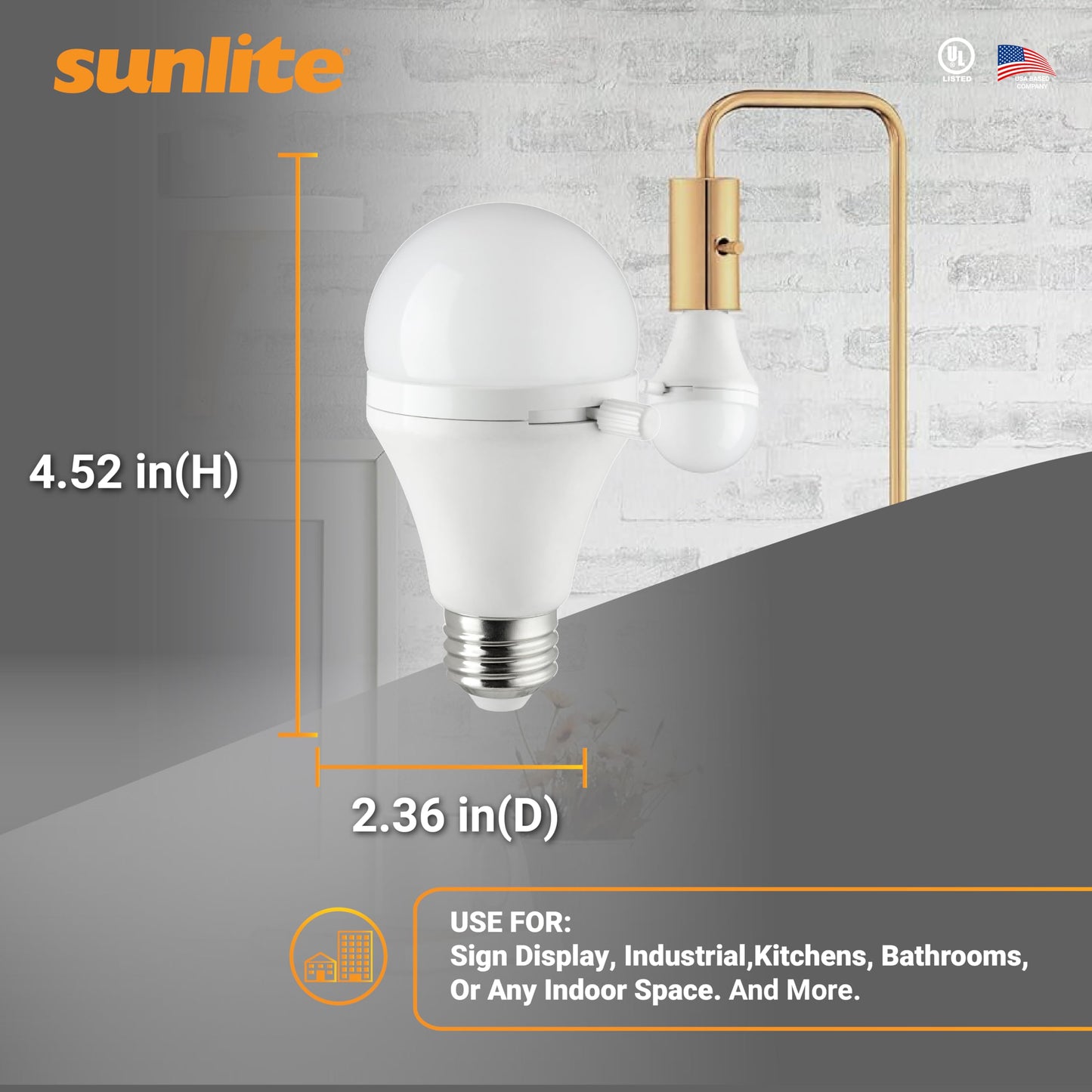 Sunlite ShabBulb, Shabbat Permissible LED Light Bulb, 7 Watt (40 Watt Equivalent) 3000K Warm White