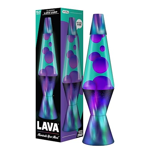 The Original Lava® Lamp - 14.5" Aurora Borealis - Classic Liquid Motion Lamp - Purple Wax and Blue Liquid - Item #2047 (Amazon Exclusive)