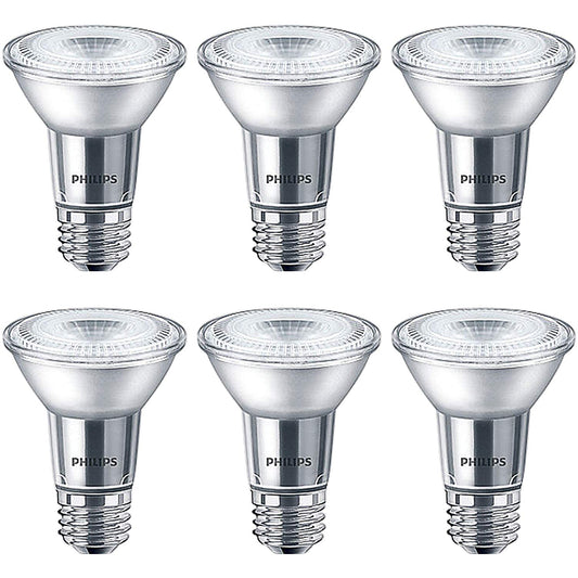 Philips LED PAR20 Bright White Light Bulb: 400-Lumen, 3000-Kelvin, 6-Watt (50-Watt Equivalent), Glass, Dimmable 40-Degree Spot Light Bulb, E26 Base