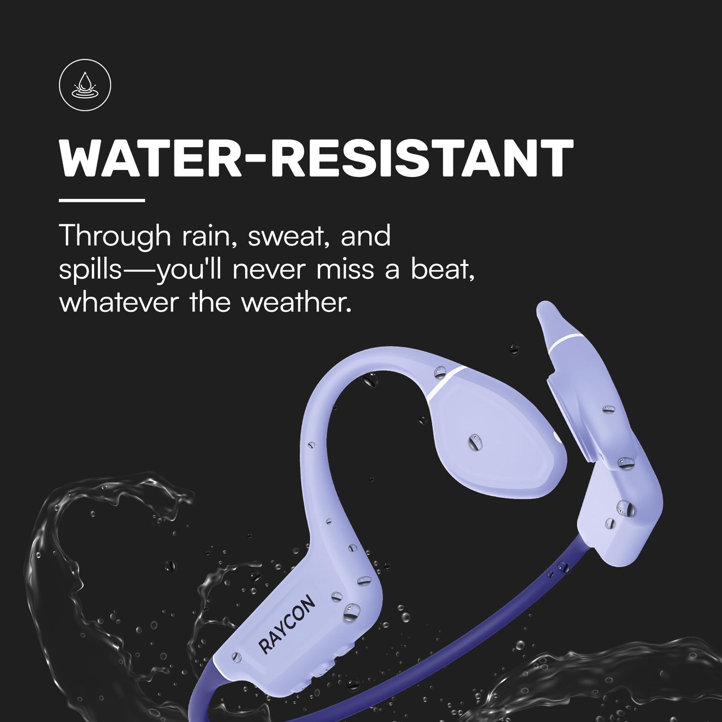 Raycon Bone Conduction Headphones Bluetooth - Open Ear Running Headphones, Sweat & Water-Resistant Earbuds with Mic for Sports & Workouts, 13hr