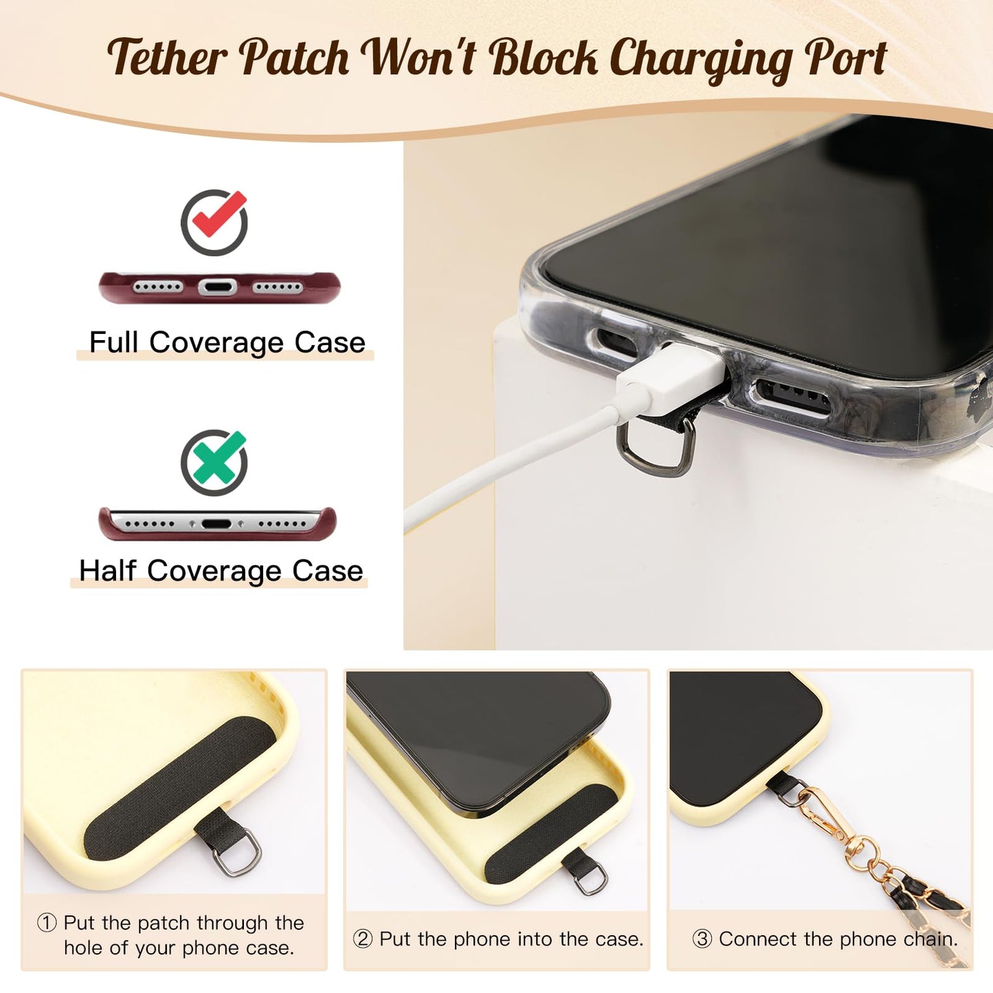 TiMOVO Universal Phone Lanyard, Metal Cell Phone Chain Anti-Theft Crossbody Strap for iPhone 17, 16 Series and Most Smartphones, Cell Phone Neck