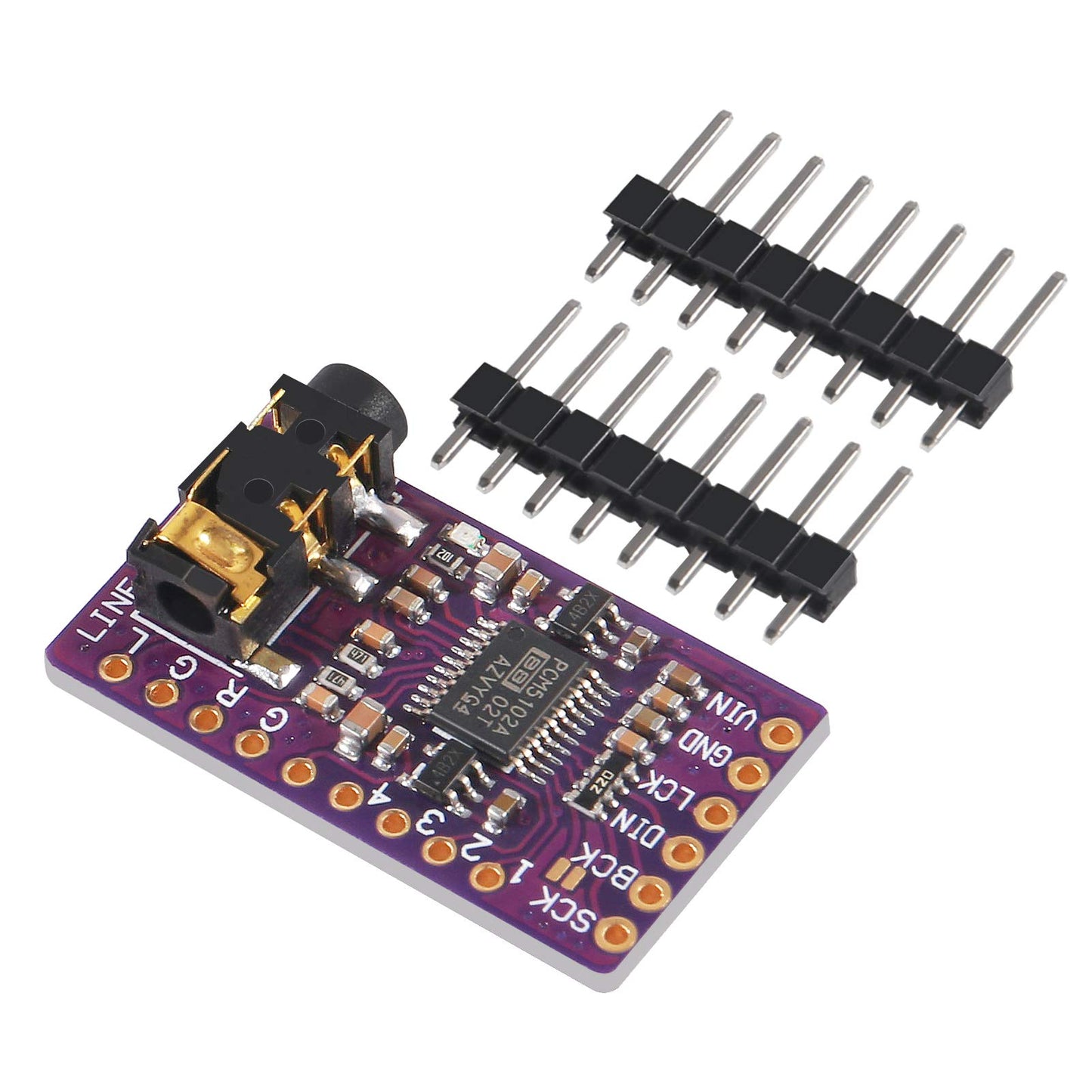 AITRIP 2 pcs PCM5102 I2S IIS Lossless Digital Audio DAC Decoder Module Stereo DAC Digital-to-Analog Converter Voice Module Compatible with Arduino