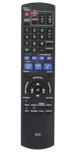 New N2QAYB000197 Replace Remote Fit for Panasonic DVD Recorder DMR-EZ48V DMR-EZ485V DMR-EZ48 DMR-EZ485 DMR-EZ48VK DMR-EZ485VK