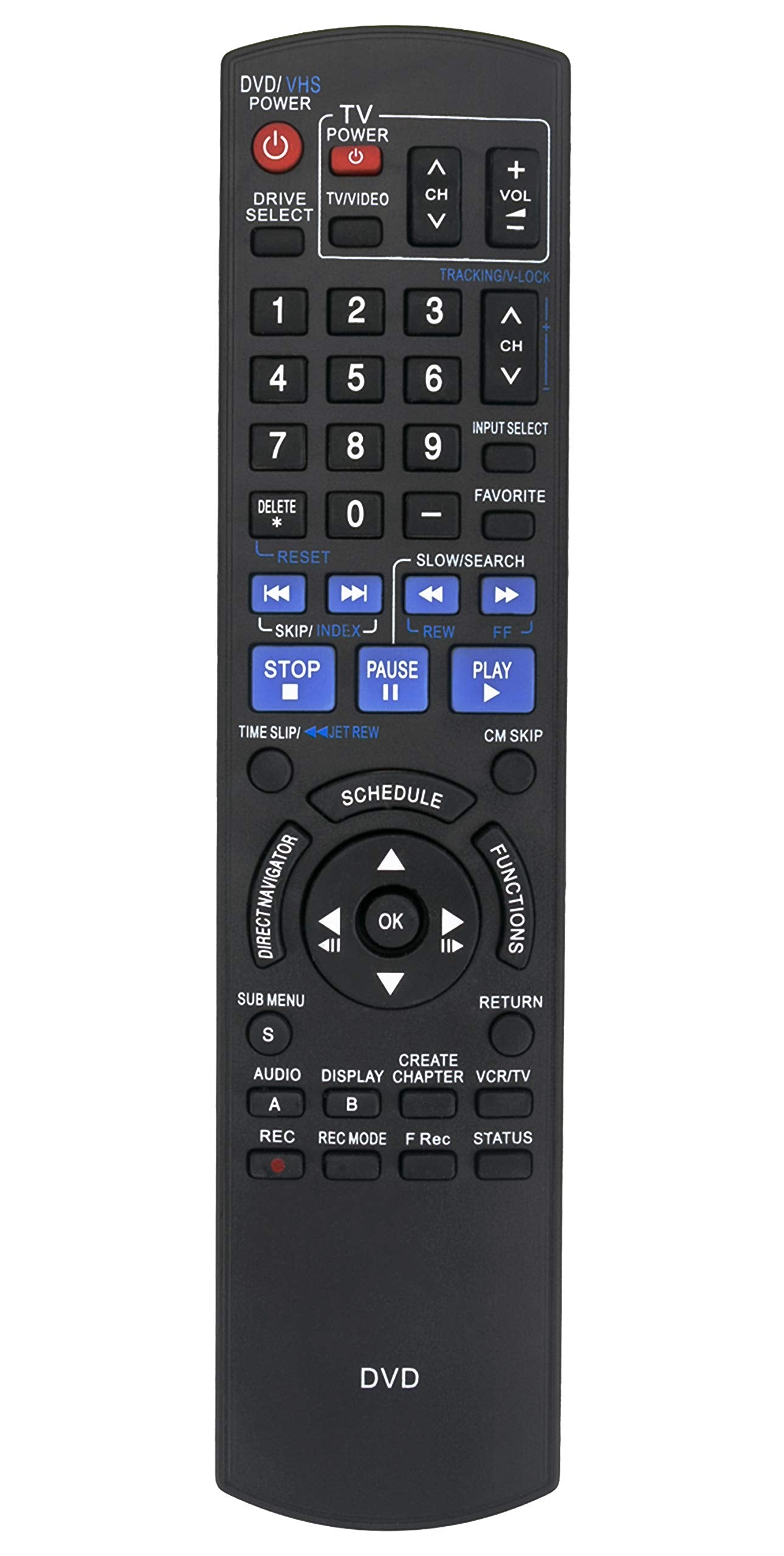 New N2QAYB000197 Replace Remote Fit for Panasonic DVD Recorder DMR-EZ48V DMR-EZ485V DMR-EZ48 DMR-EZ485 DMR-EZ48VK DMR-EZ485VK