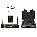Audio 2000S S6073M UHF Wireless Lavalier Microphone System with Balanced XLR and 1/4-Inch Outputs, Volume Control, and Hard PVC Carrying Case