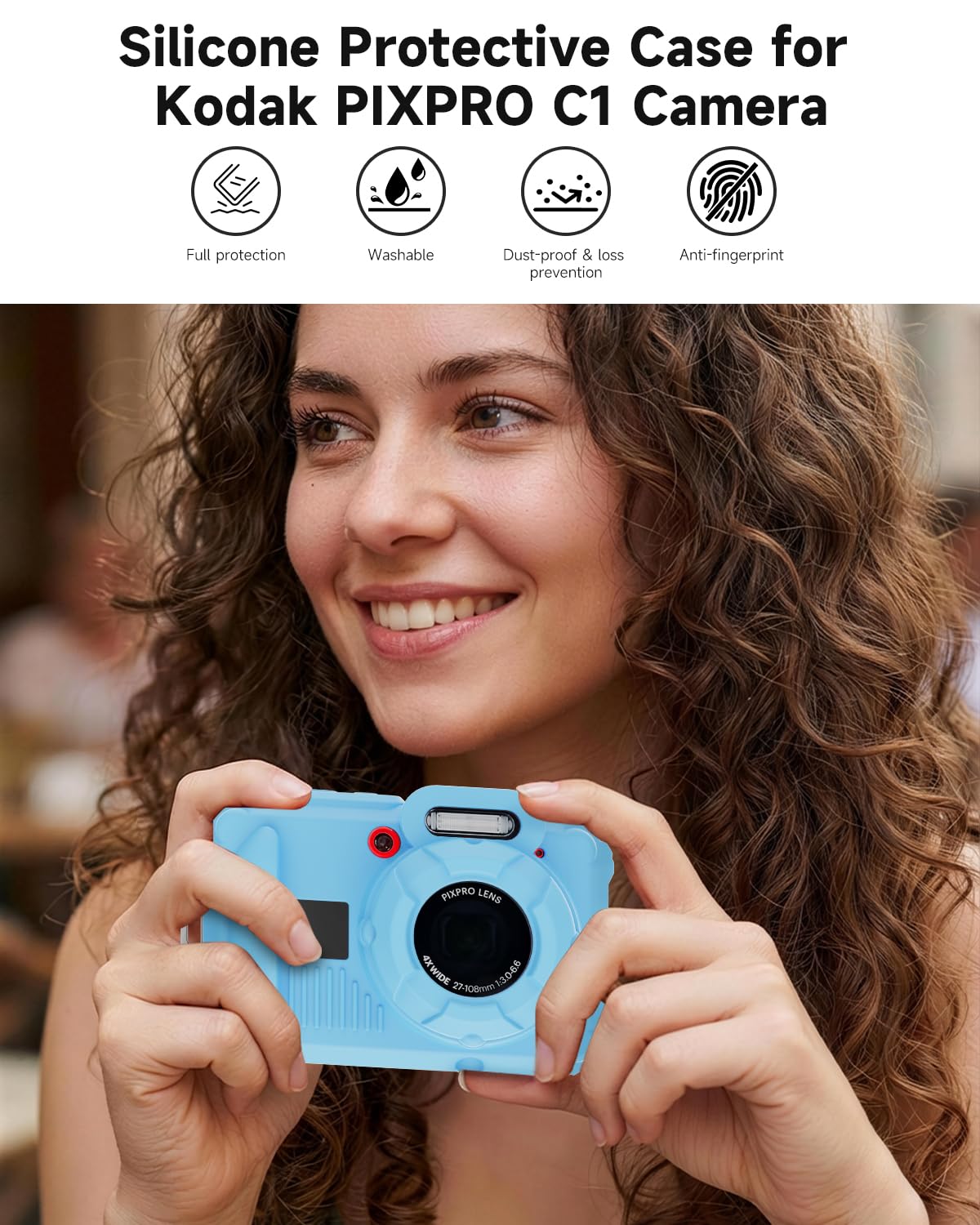 TUOOUT Silicone Protective case for Kodak Pixpro wpz2 Digital Cameras, with Screen Protector and Lanyard, for Kodak Pixpro wpz2 Accessories -(Light