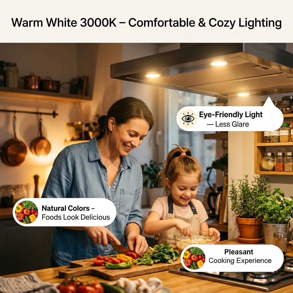 Drart LED GU10 Range Hood Light Bulbs, Stove & Kitchen Appliance Light Bulb, Halogen Light Replacement, 6W 550LM 50W Equivalent, Warm White 3000K