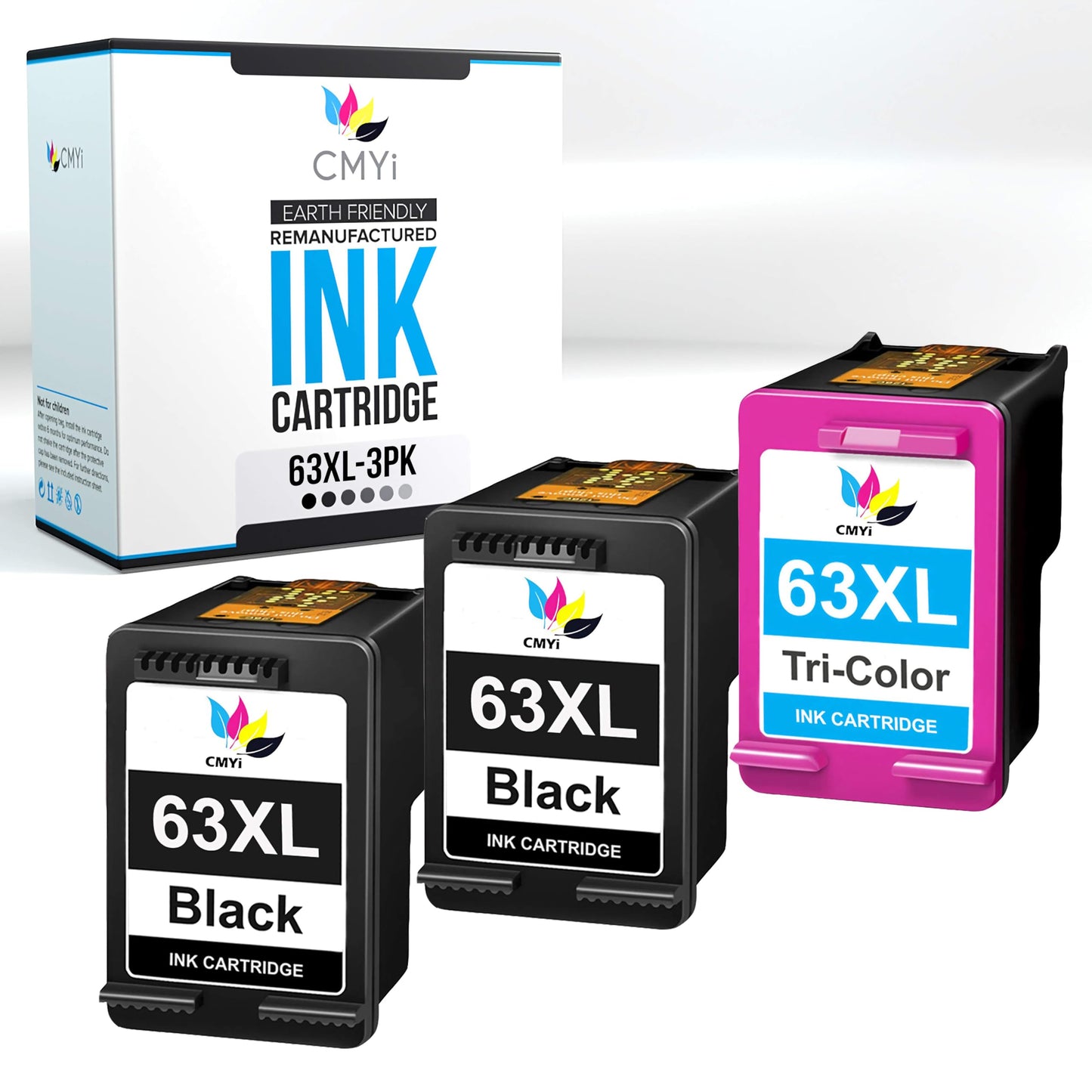 CMYi 63XL Replacement Combo Pack Ink Cartridges for HP OfficeJet 4657, 5200, 5210, 5212, 5220, 5222, 5230, 5232, 5252, 5255, 5258, Envy 4510, 4511