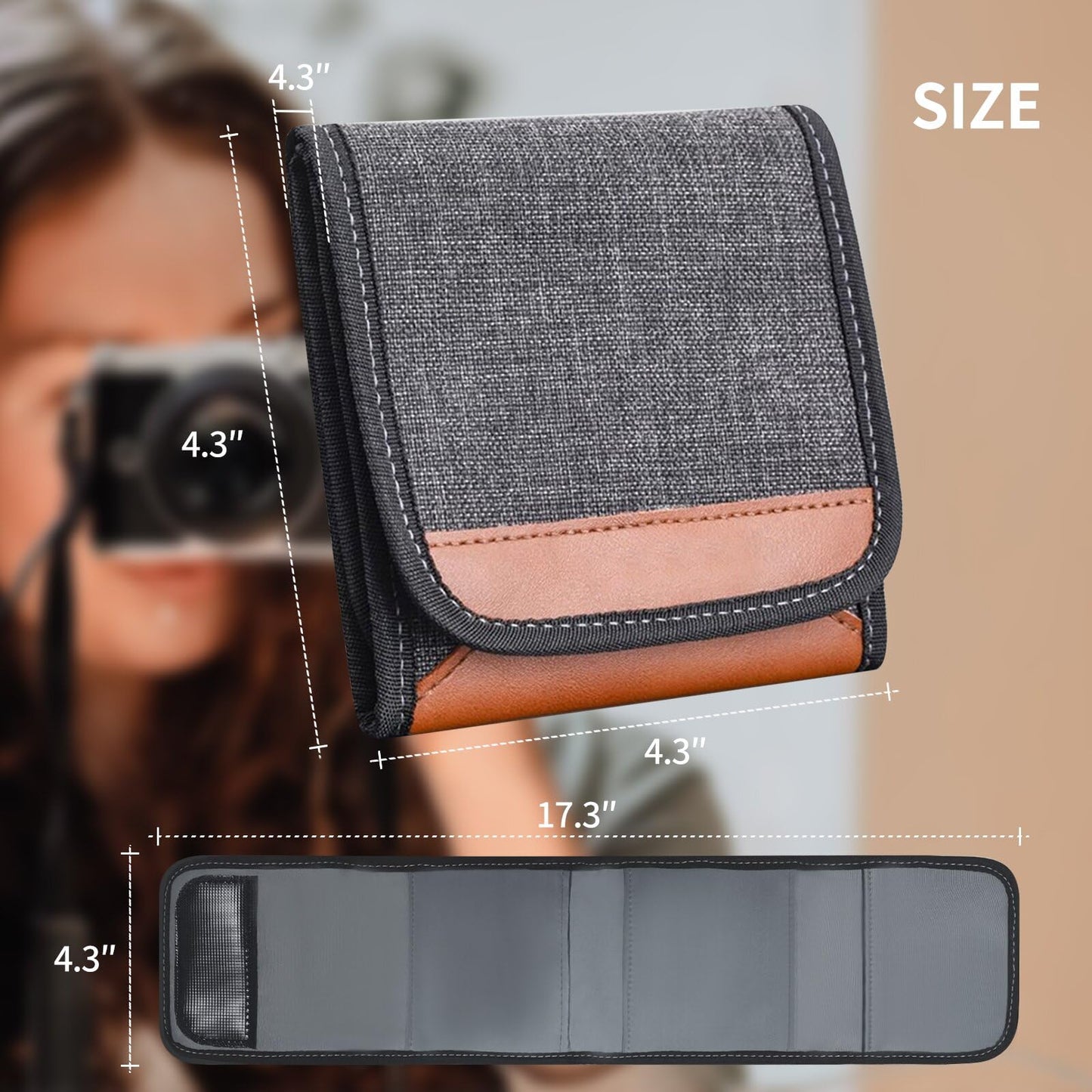 KELIJIE Professional photography Filter Holder Belt Bag Pouch waterproof and dustproof design, suitable for 25mm-82m Filter bag Three, Pack of 1