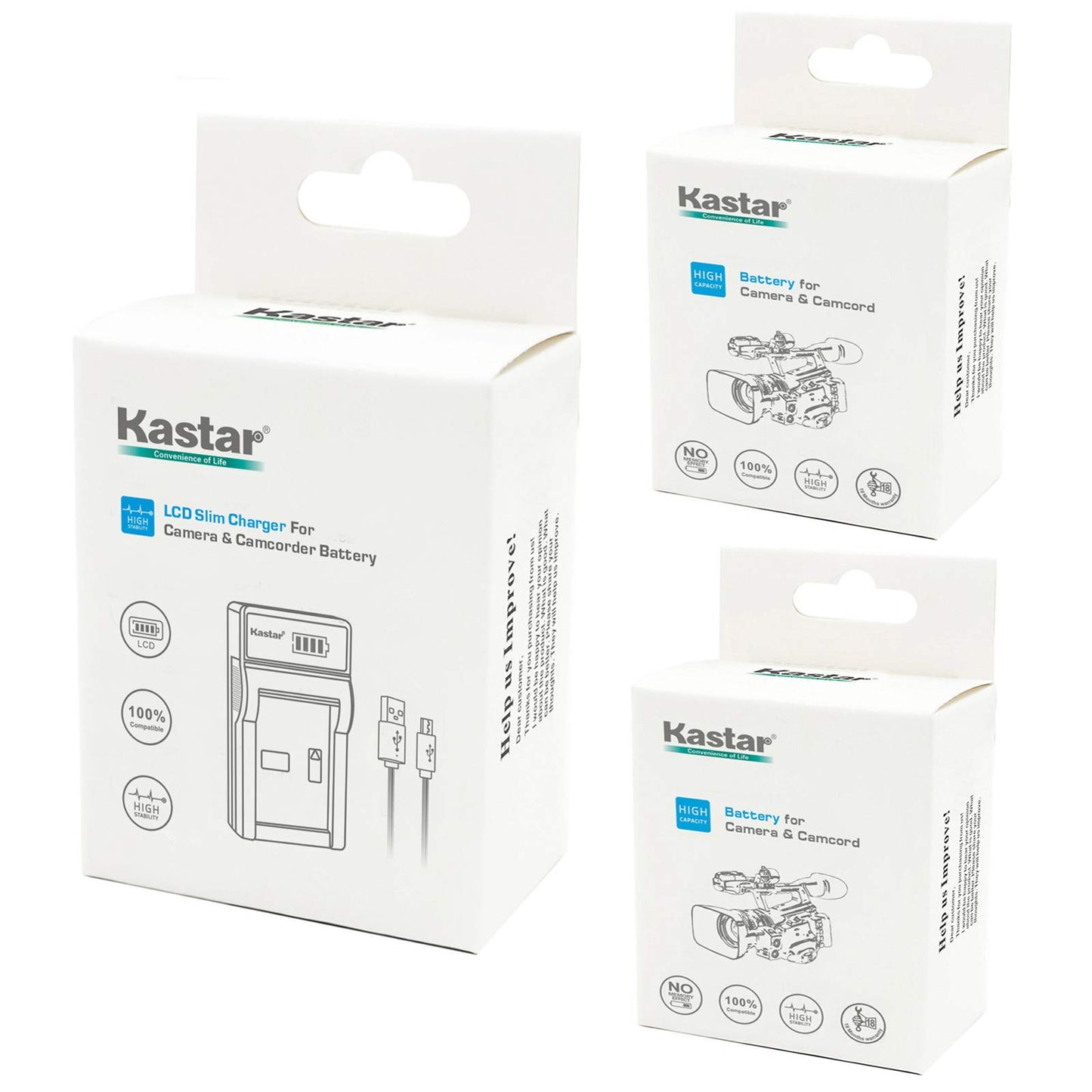 Kastar 2X Battery + Slim LCD Charger for JVC BN-VG121 BNVG121 BN-VG107 BN-VG107U BN-VG108E BN-VG108U BN-VG114 BN-VG114AC VG114E VG114U VG121AC VG121