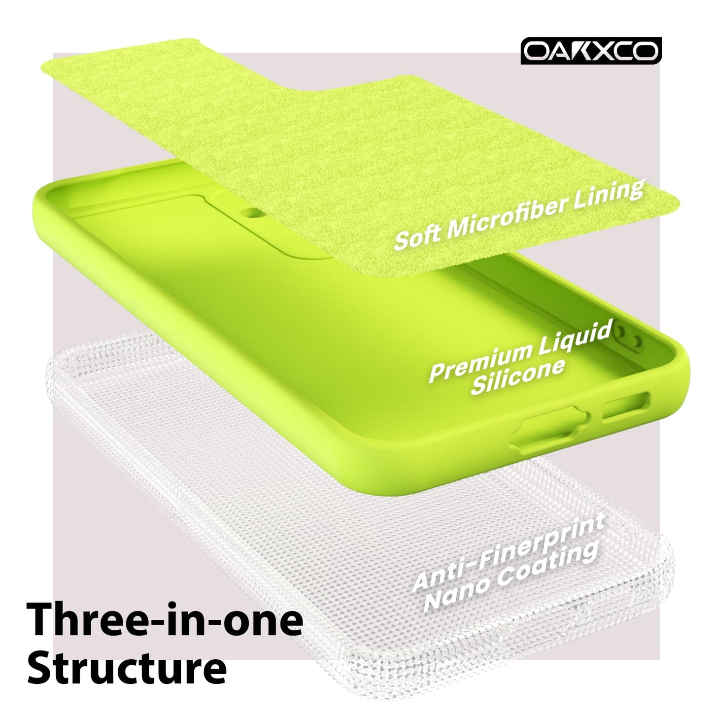oakxco for Samsung Galaxy S23 FE Case Liquid Silicone, Neon Green Fluorescent Bright Solid Color, Cute Thin Slim Soft Rubber TPU Plain Smooth Gel