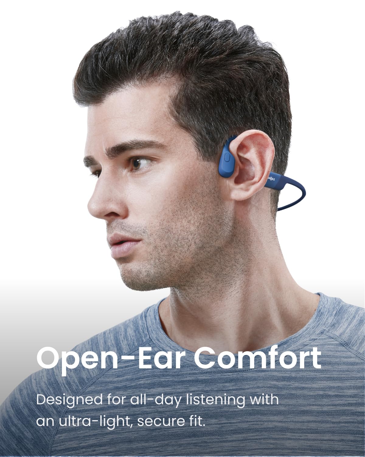 SHOKZ OpenRun (AfterShokz Aeropex) - Open-Ear Bluetooth Bone Conduction Sport Headphones - Sweat Resistant Wireless Earphones for Workouts and Running