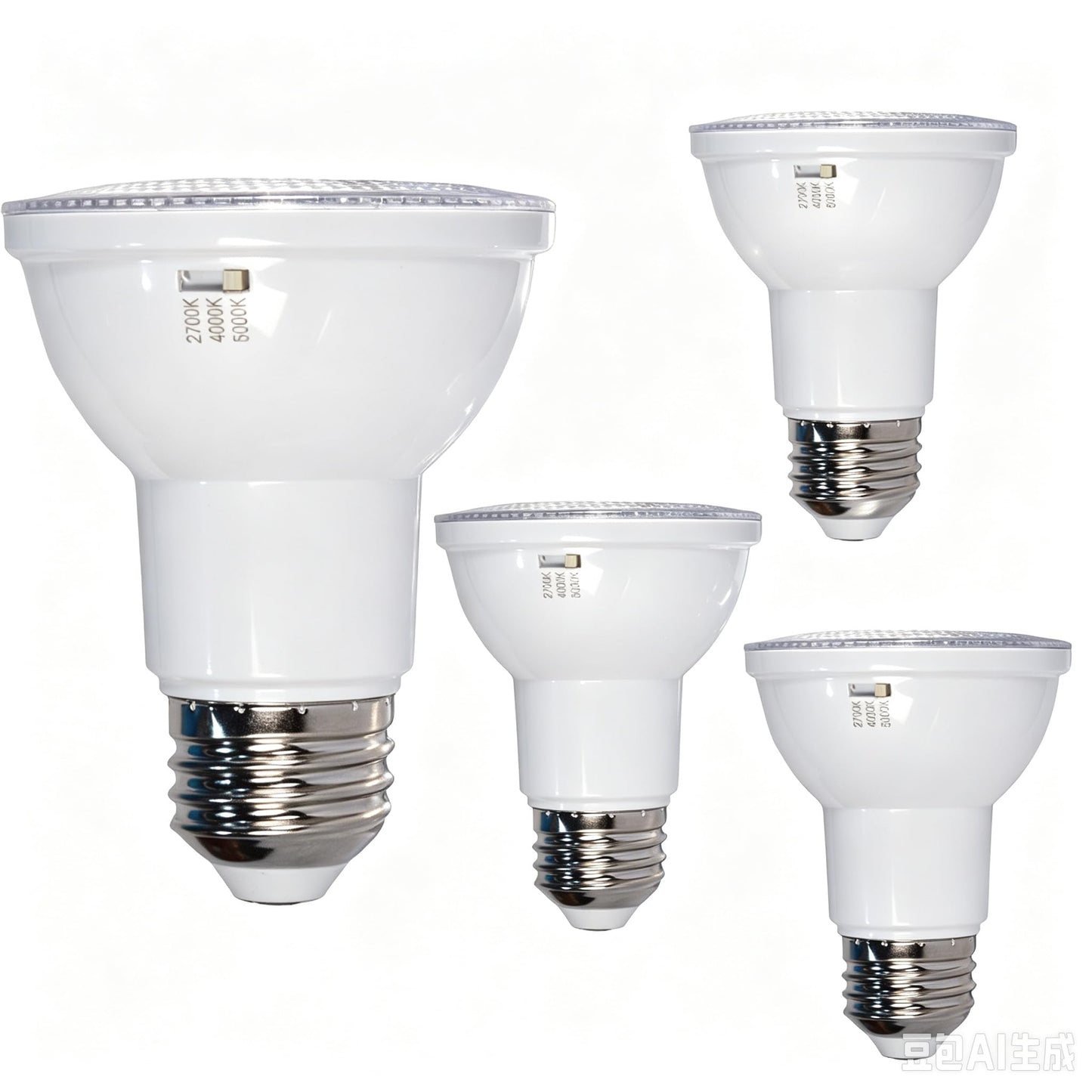 yayutelight PAR20 LED Bulb, 3CCT 2700K 4000K 5000K, 4-Pack 7W (50W Equivalent) Led Spotlight Dimmable,550LM High Brightness, 120V Perfect for Recessed