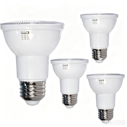 yayutelight PAR20 LED Bulb, 3CCT 2700K 4000K 5000K, 4-Pack 7W (50W Equivalent) Led Spotlight Dimmable,550LM High Brightness, 120V Perfect for Recessed