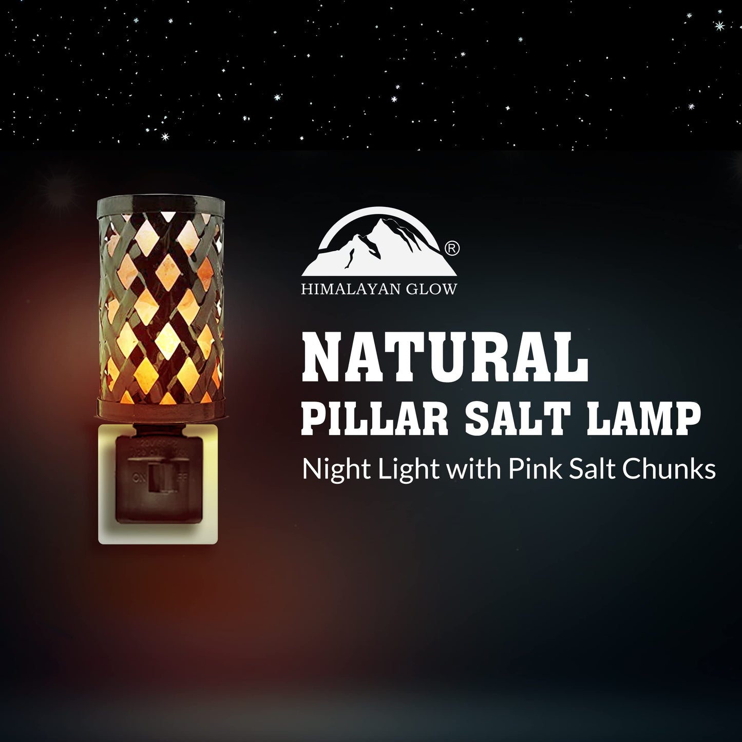 Himalayan Glow Night Light Basket Salt Lamp, Lattice Style Rotatable Wall Plug, Ideal Gift for Home Decor