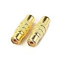 Devinal RCA Coupler, RCA Female to Female Adapter Gold Plated A/V Joiner Gender Changer Video Audio Converter (2 Pack)