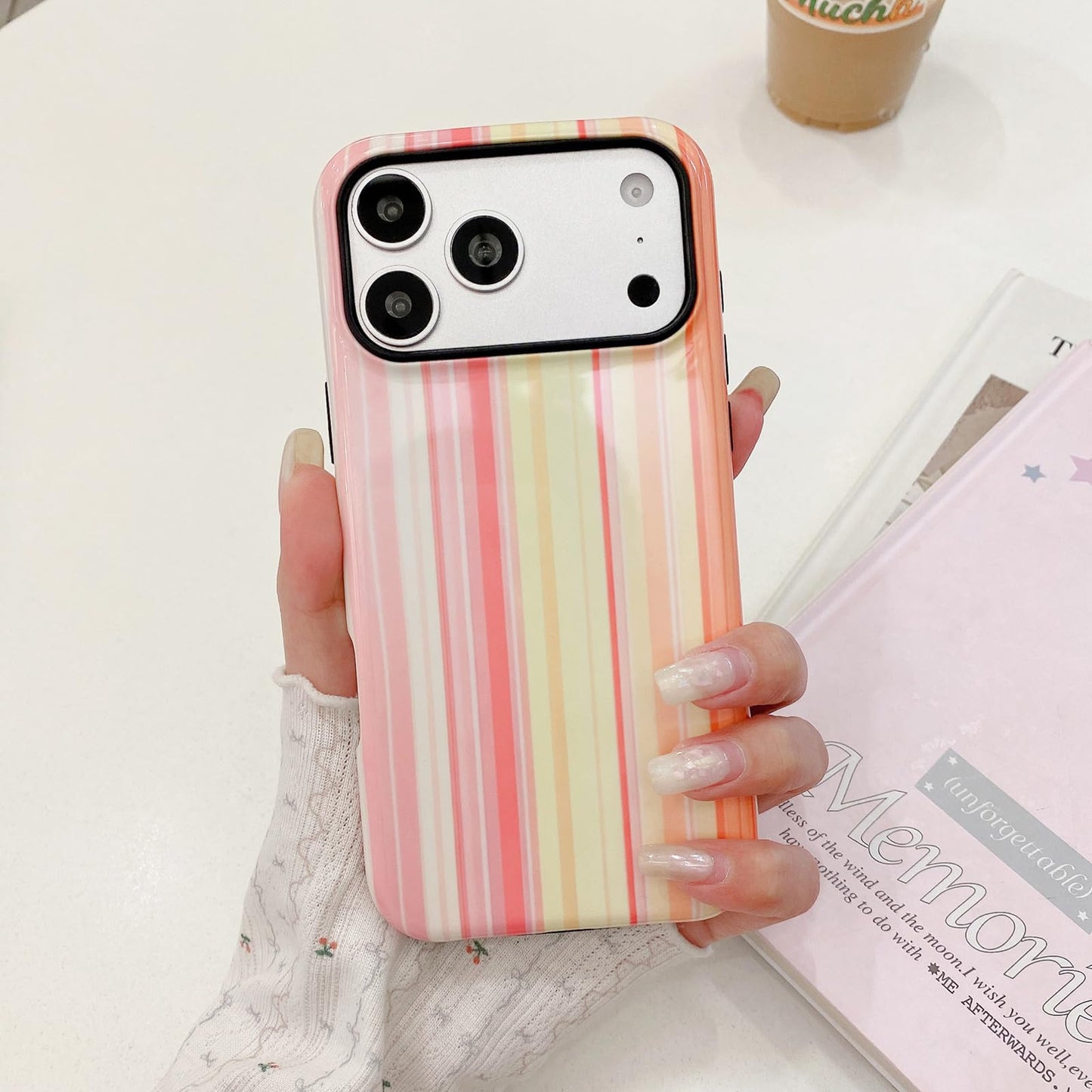 XYUQZQ Colorful Striped Pattern Phone Case,for iPhone 17 Pro Max