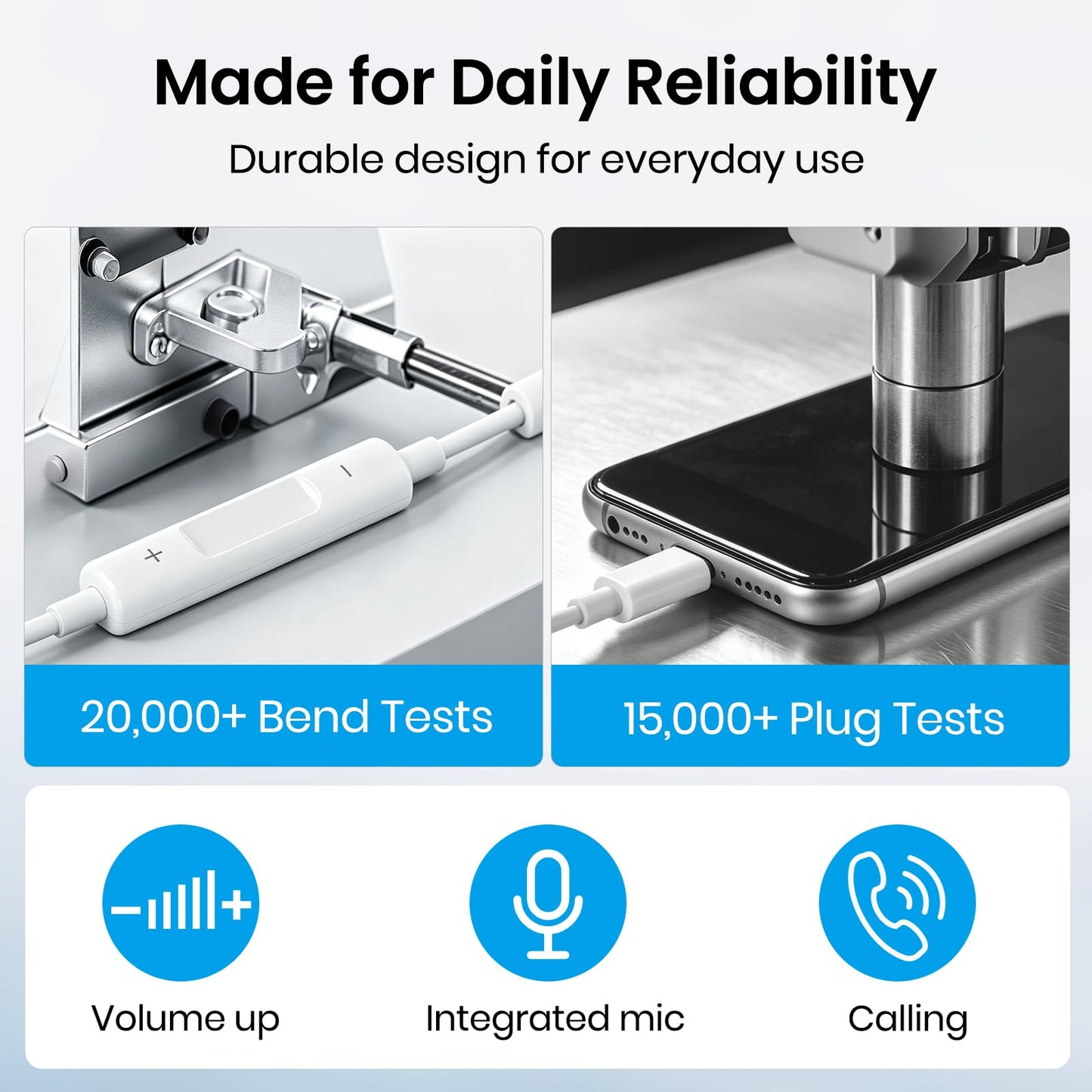 USB C Wired Earbuds,USB C Headphones Wired with Microphone for iPhone 17/16/15 Pro Max Plus, Type C in-Ear Earphones, HiFi Stereo, No Latency