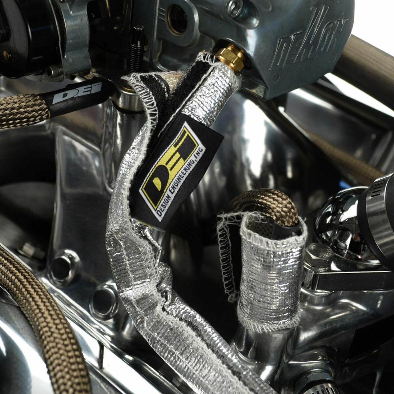 Design Engineering Heat Shroud™ - 2" - 2-1/2" I.D. x 3 ft Aluminized Line Sleeving | Reflects Radiant Heat up to 2000°F | High-Temperature Protection