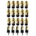 Lsgoodcare 20PCS 3.5MM 1/8 Inch Gold Gold Plated Stereo Jack Panel Mount Connector