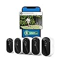 Arlo Essential Security Camera 2K (3rd Gen, 2025 Release) 5 Cam + 6 Months of Secure Plus Plan - Wireless Outdoor Camera, Battery Power, Person