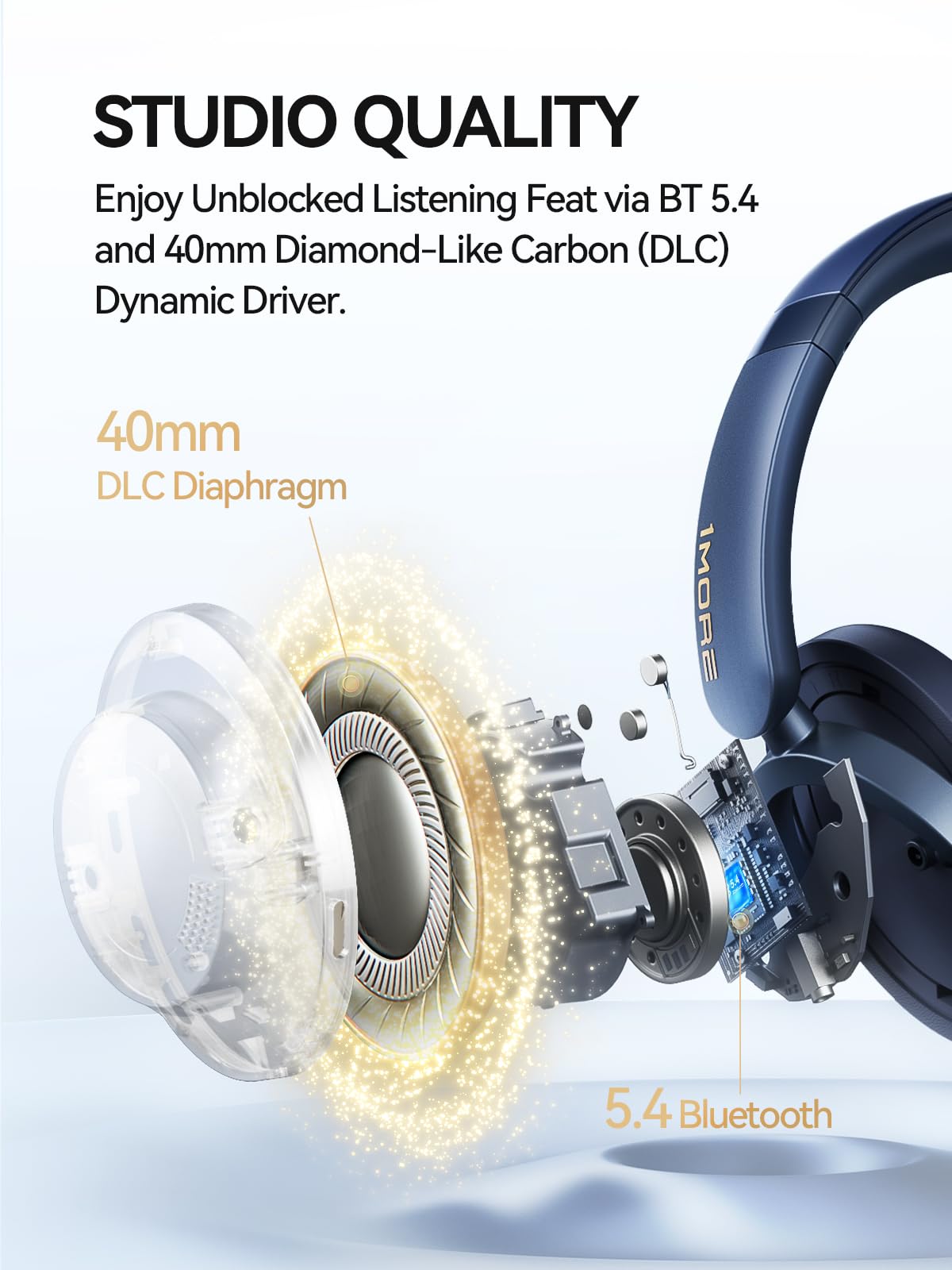 1MORE SonoFlow-Pro Noise Cancelling Headphones - HQ51 Over Ear Bluetooth Headphones with LDAC for Hi-Res Wireless Audio,100H Playtime, Bluetooth 5.4…
