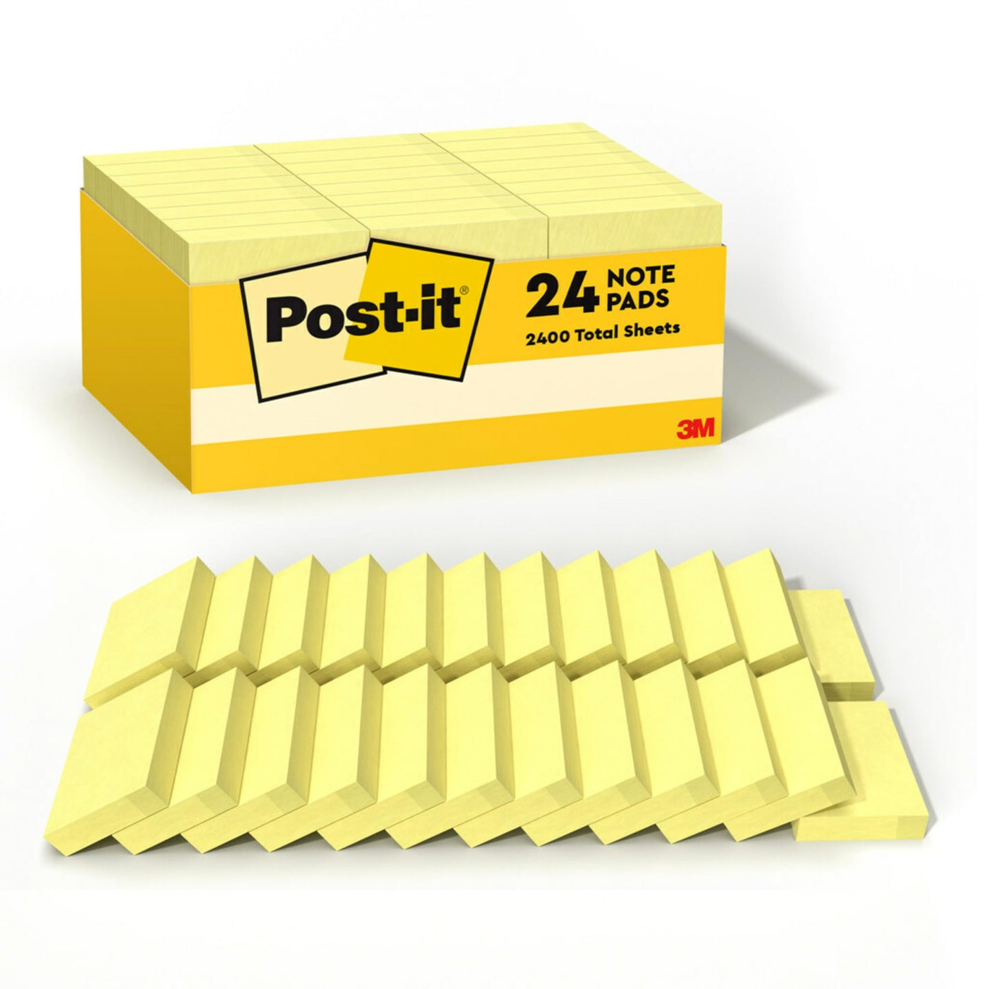 Post-it Notes, 1.38 x 1.88 in, The Iconic Canary Yellow Note, 24 Pads