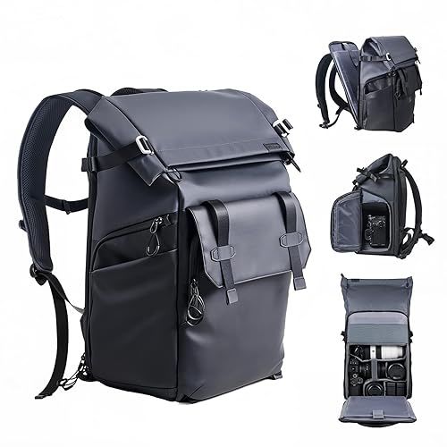 llano 25L Camera Backpack, Camera Bag for Sony Canon Nikon Drone, DSLR Mirrorless Bag for Photography, Expanable Rolltop Travel Backpack, 15,6"
